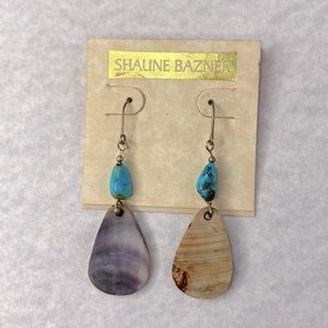 Shaune Bazner shell turquoise Sterling Silver Earrings
